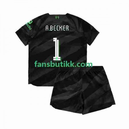 Fotballdrakt Liverpool A.Becker 1 Keeper Barn Bortetrøye 2023-2024 Kortermet